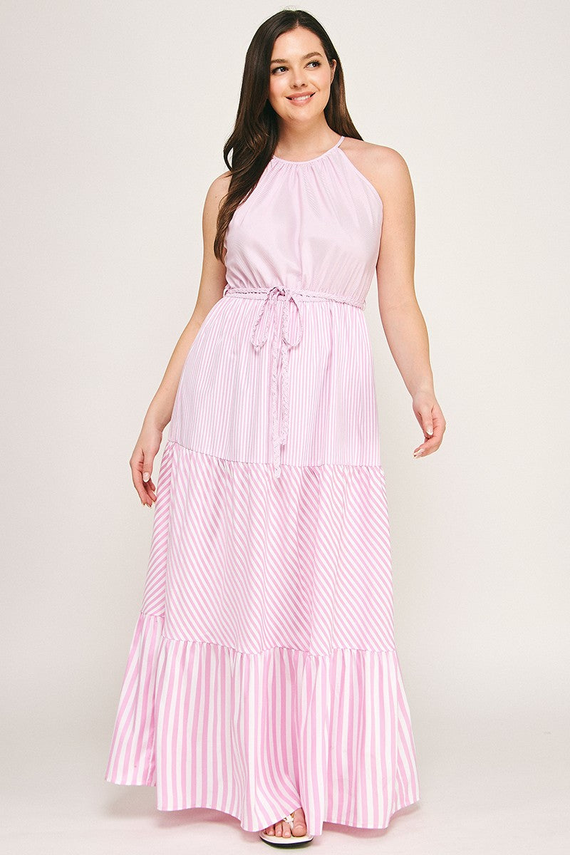 The Venice Stripe Plus Size Maxi Dress